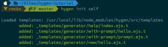 “hygen init self” with build local project to start with your generator