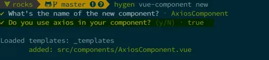 Create a new component with axios module in it